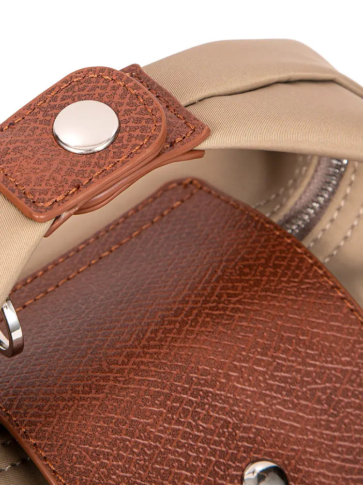 Colorblock PU Leather Dumpling Shoulder & Crossbody Bag