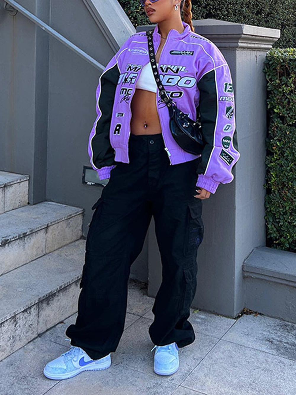 Printed casual loose long-sleeved jacket