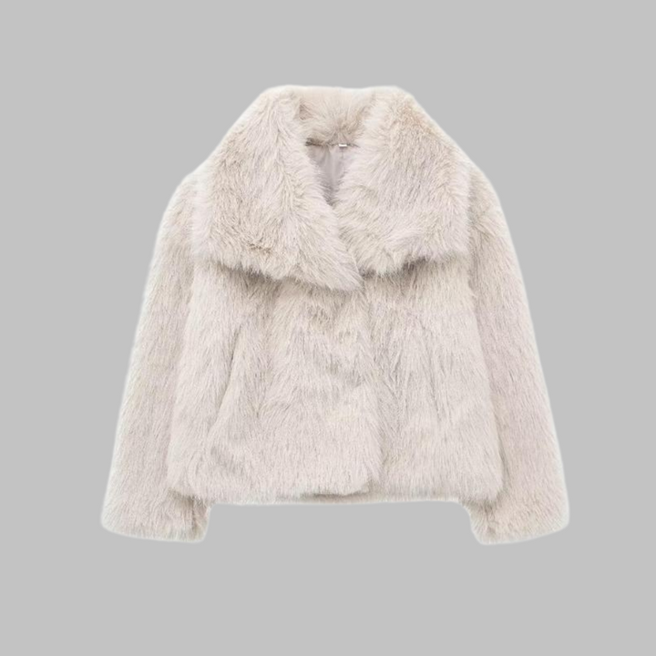 WEENA™ - Classy Long Sleeve Collared Fuzzy Coat