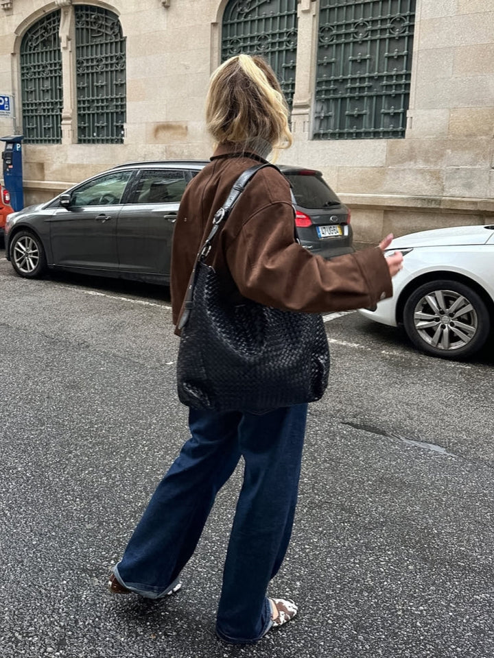 Suede Panel Shirt Jacket