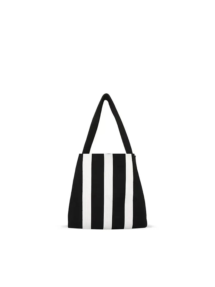 Colorblock Knit Tote Bag