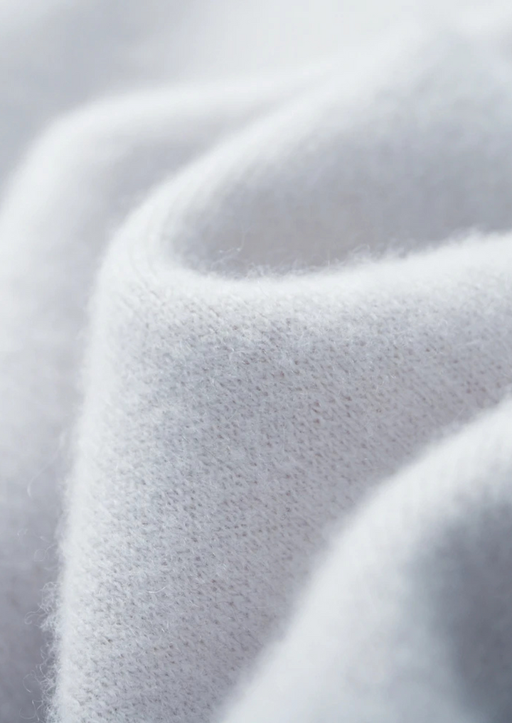 100% CASHMERE TWO -TONE ZIPPER HOODIE