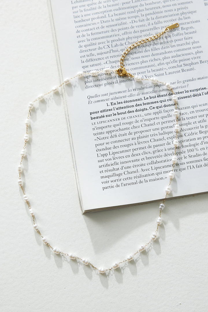 18k Gold Plated Freshwater Necklace Gold