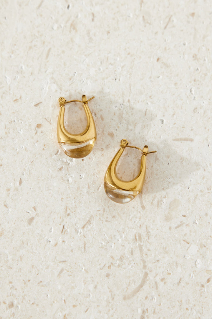 18k Gold Plated Frozen Icicle Hoop Earrings Gold