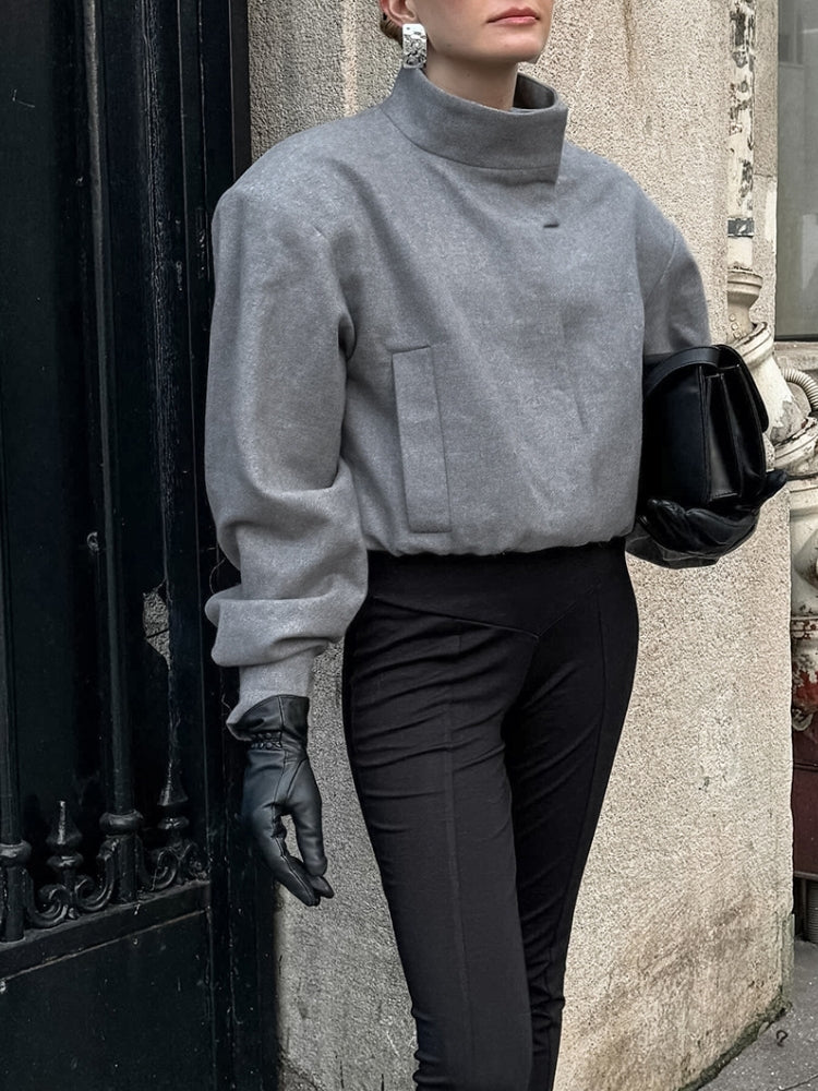 Relaxed Wool Short Jacket