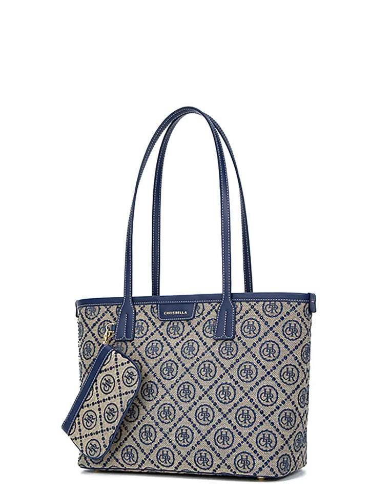 Jacquard Star Rhinestone Tote Bag