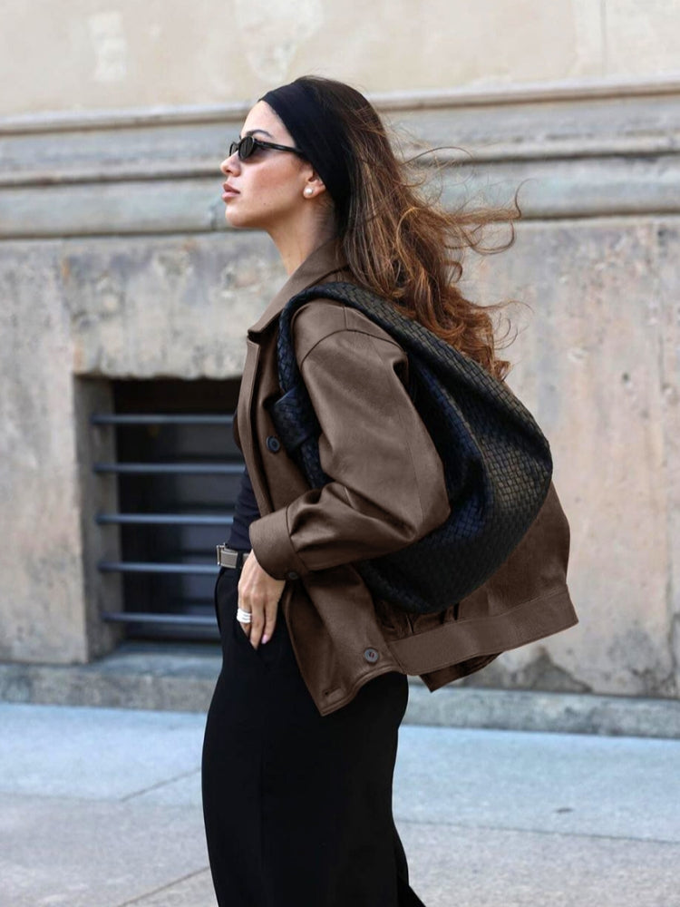 Oversized Leather Blazer