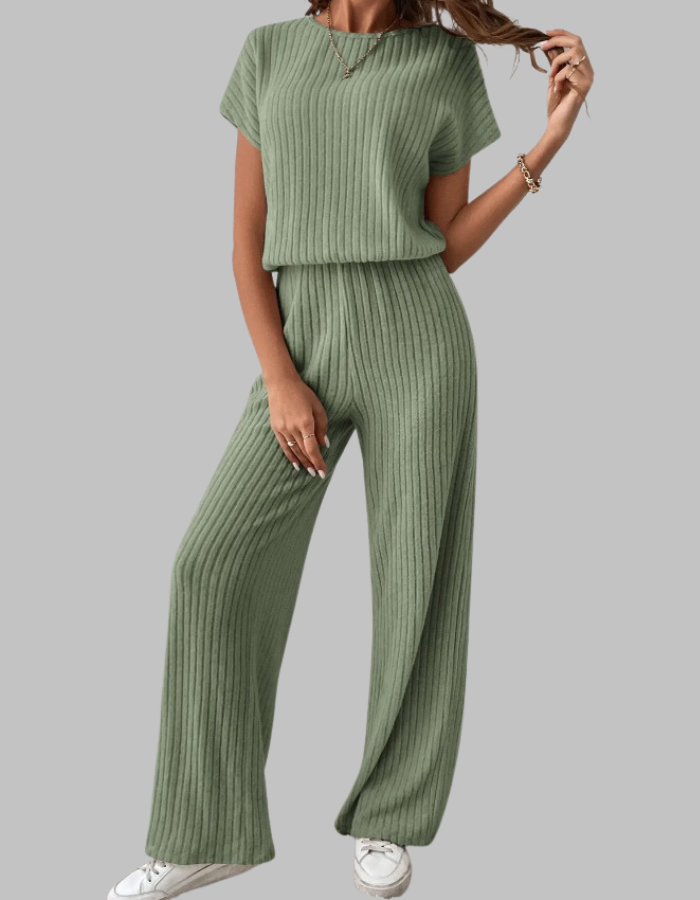 MAGGIE™ - Casual Short Sleeve Top and Pants Set