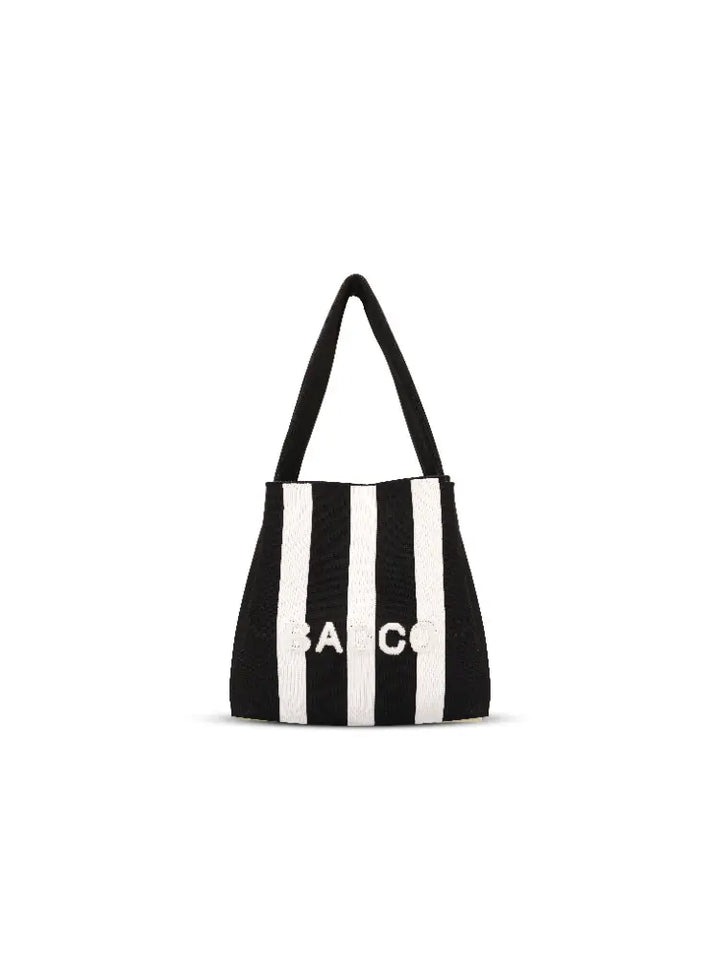 Colorblock Knit Tote Bag