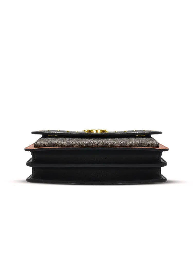 Vintage Studded Chain Crossbody Box Bag