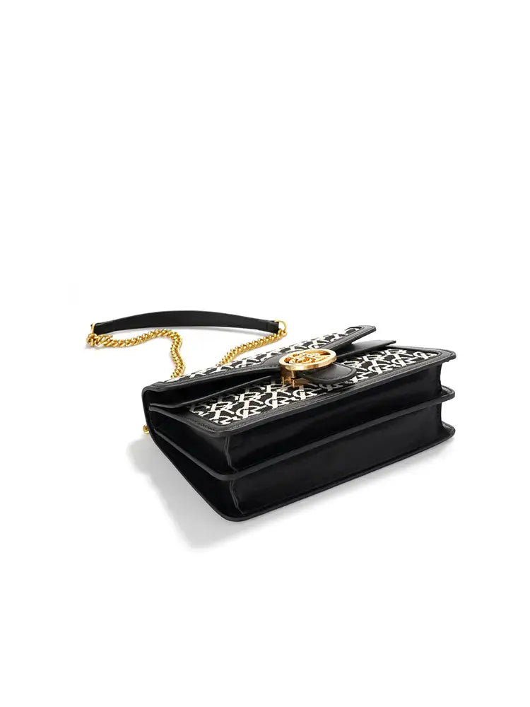 Jacquard Stitch Detail Backpack Crossbody Bag