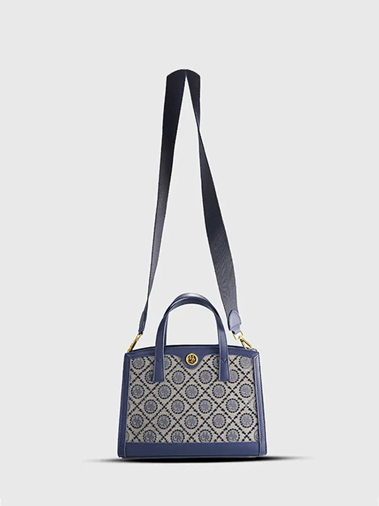 Jacquard Rhinestone Tote Crossbody Evening Bag