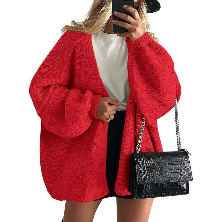 VERONIKA™ - Oversized Fit Lantern Sleeve Autumn Knit Cardigan