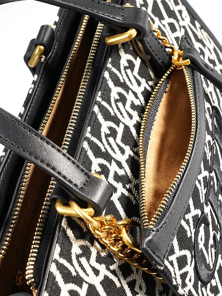 Jacquard Stitch Convertible Commuter Backpack Tote