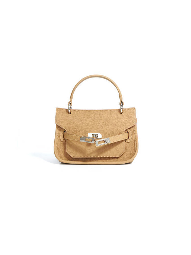Metal Double Buckle Handheld Kelly Bag