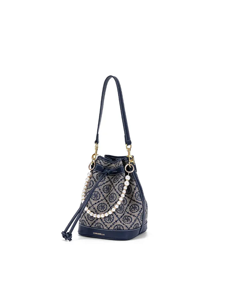 Jacquard Star Crossbody Bucket Bag