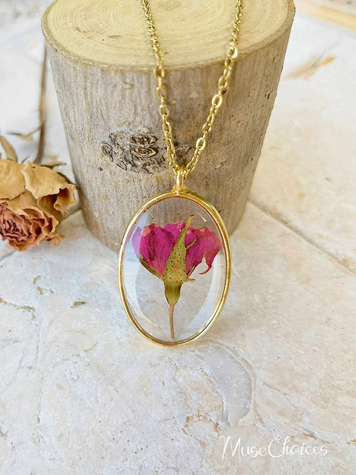 Resin Pressed Flower Necklaces - Colorful Mix Floral Set