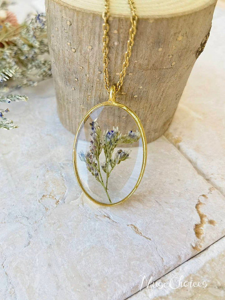 Resin Pressed Flower Necklaces - Colorful Mix Floral Set