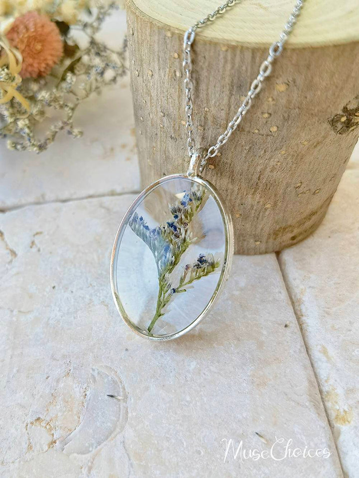 Resin Pressed Flower Necklaces - Colorful Mix Floral Set