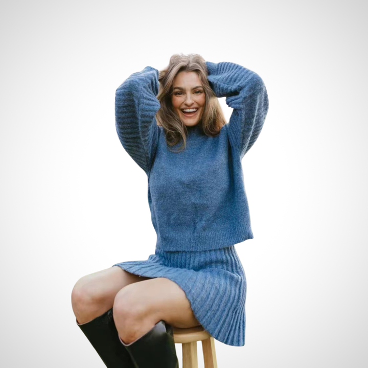 LOUISA™ - Elegant Ribbed Knit Two-Piece Fall Outfit