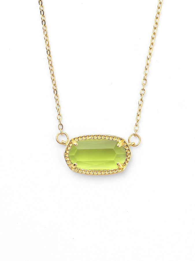 Oval Birthstone Pendant Necklace