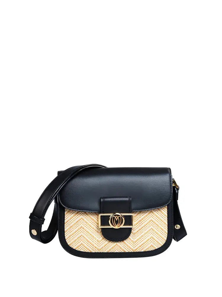 Colorblock Saddle Crossbody Bag