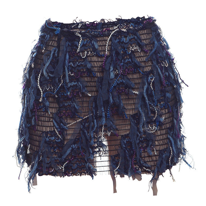 MARIA™ – Chic Fringe Detail High-Waist Mini Skirt