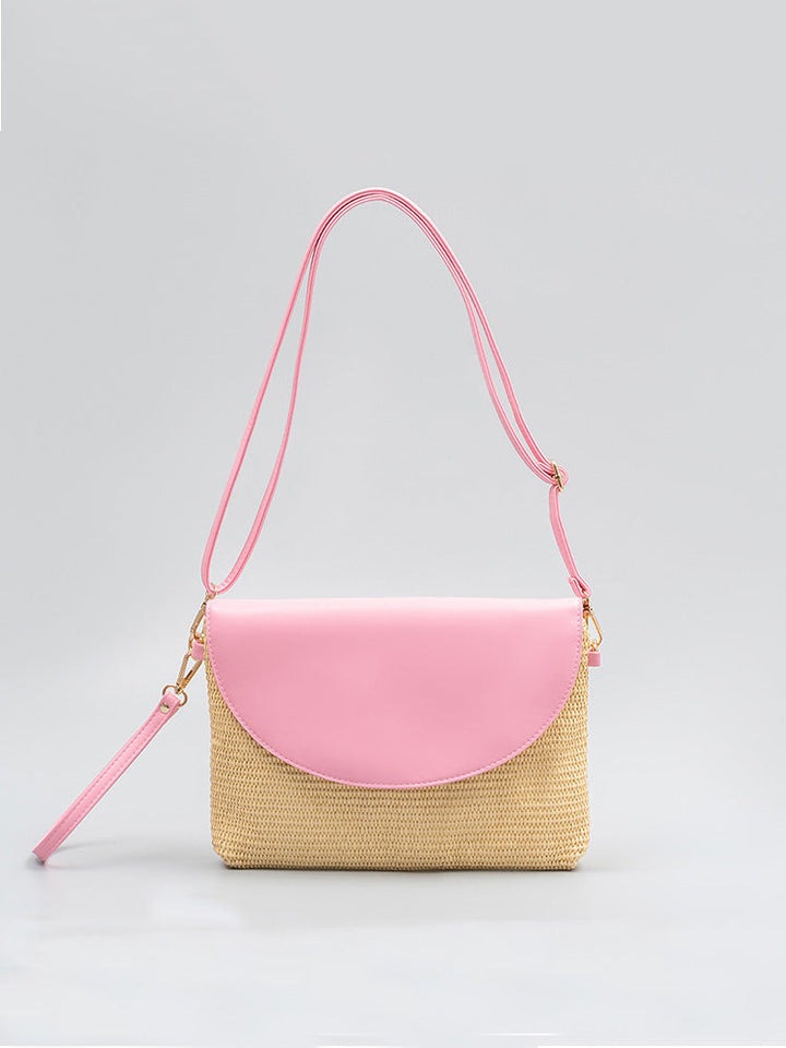 Detachable Shoulder Strap Grass Woven Clutch
