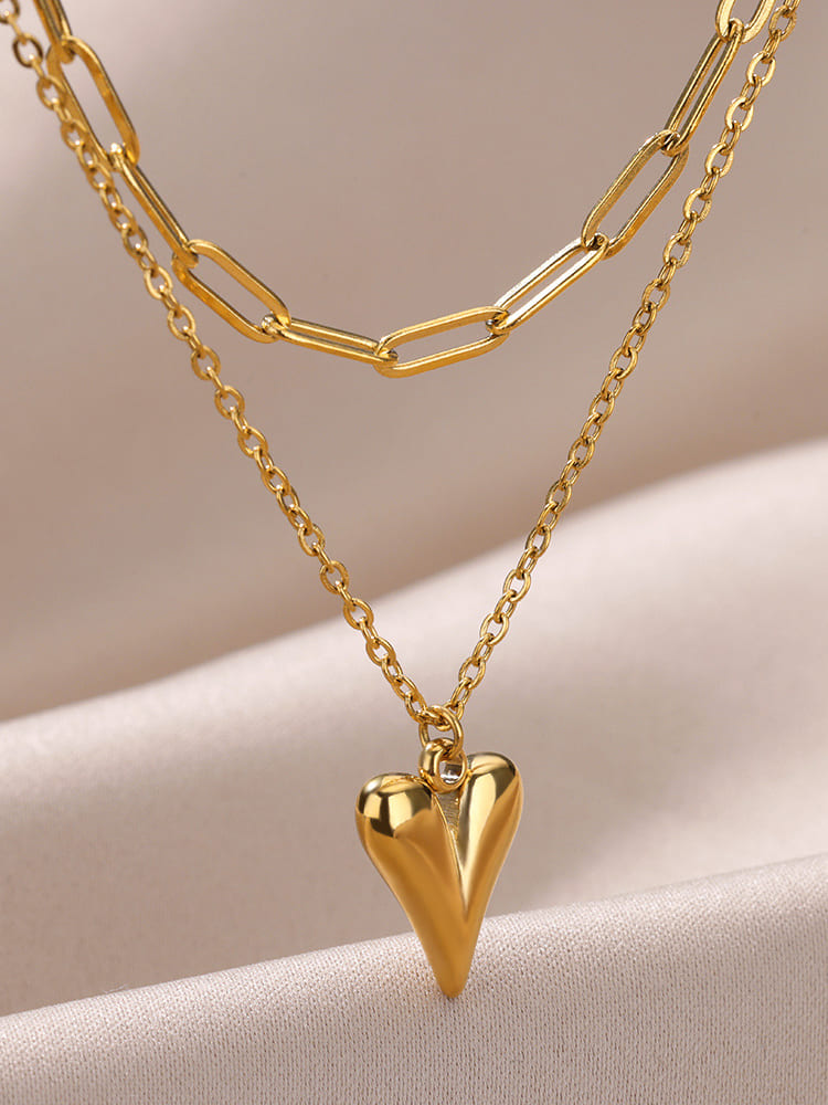 Irregular Chain Industrial Chic Heart Necklace