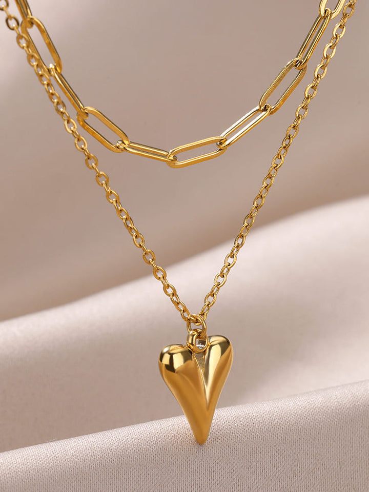 Irregular Chain Industrial Chic Heart Necklace