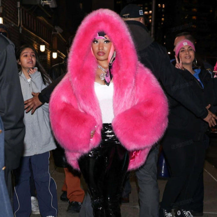 STELLA™ - Comfy Hooded Long Sleeve Faux Coat