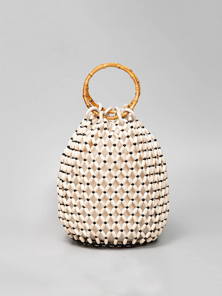 Handcrafted Wooden Bead Barrel Bag