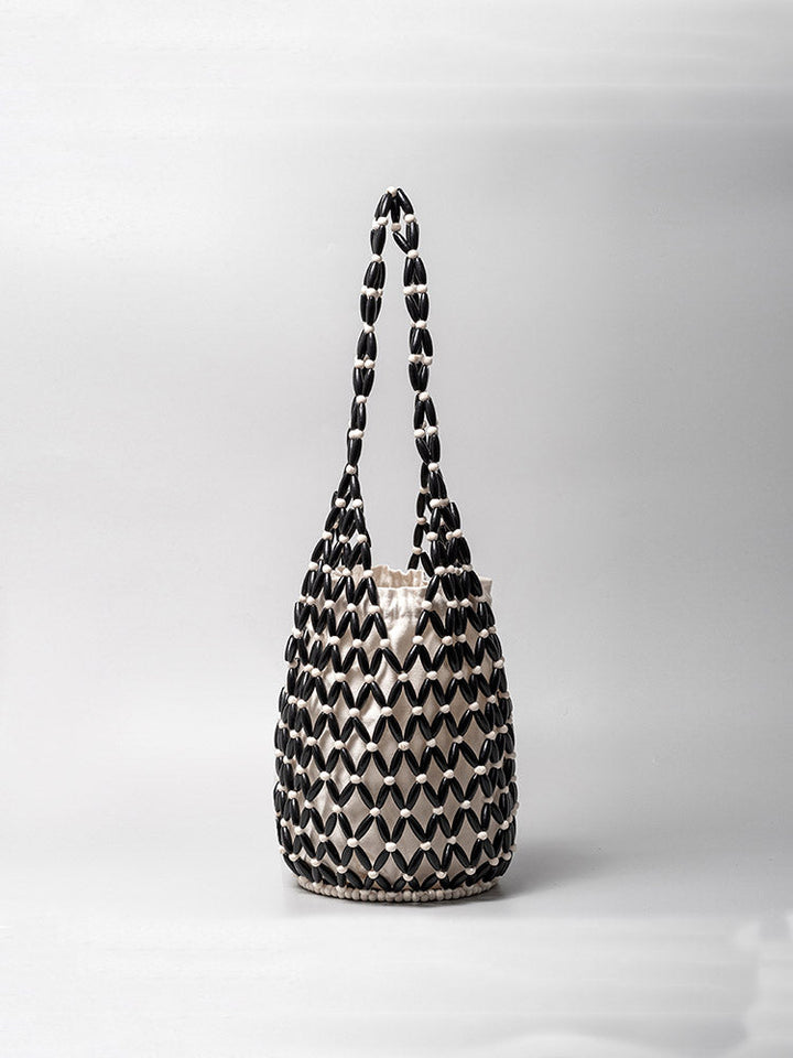 Wooden Bead Bucket Bag
