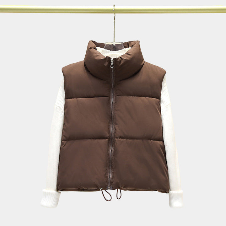 ZARA™ - Casual Stand Collar Cropped Zip Coat for Cold Weather