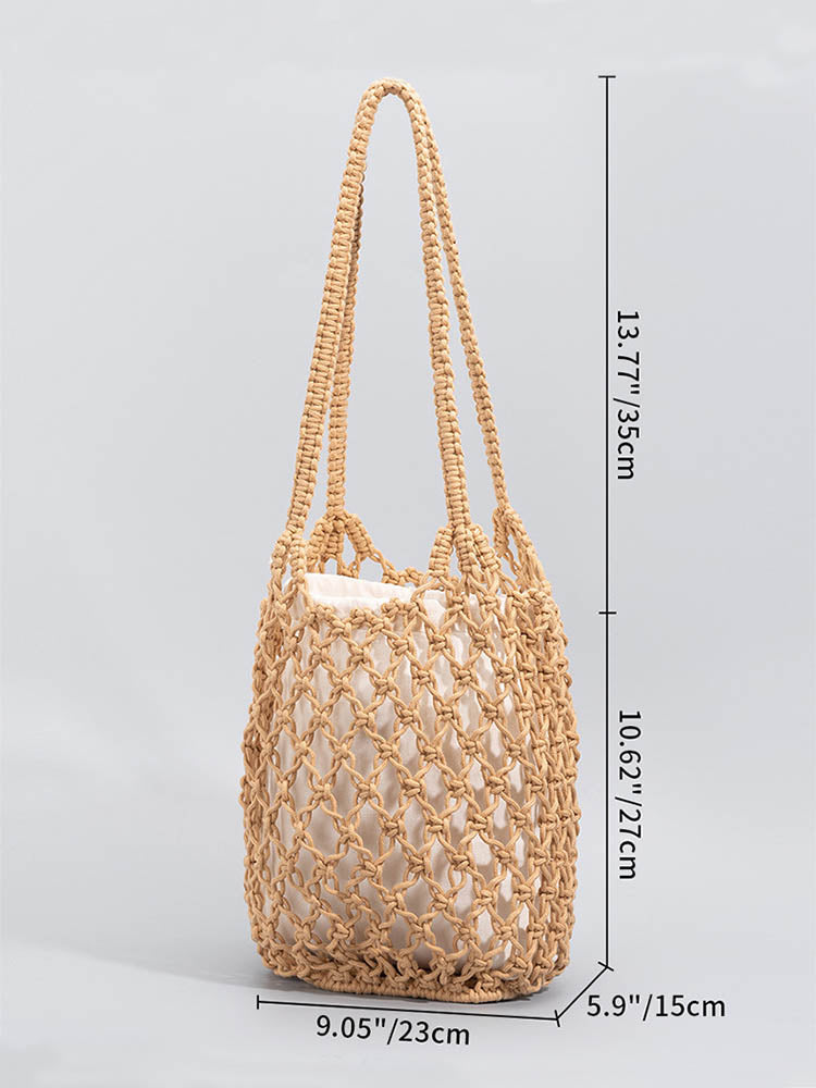 Cotton Thread Woven Fishnet Bag