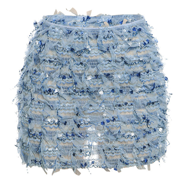 MARIA™ – Chic Fringe Detail High-Waist Mini Skirt