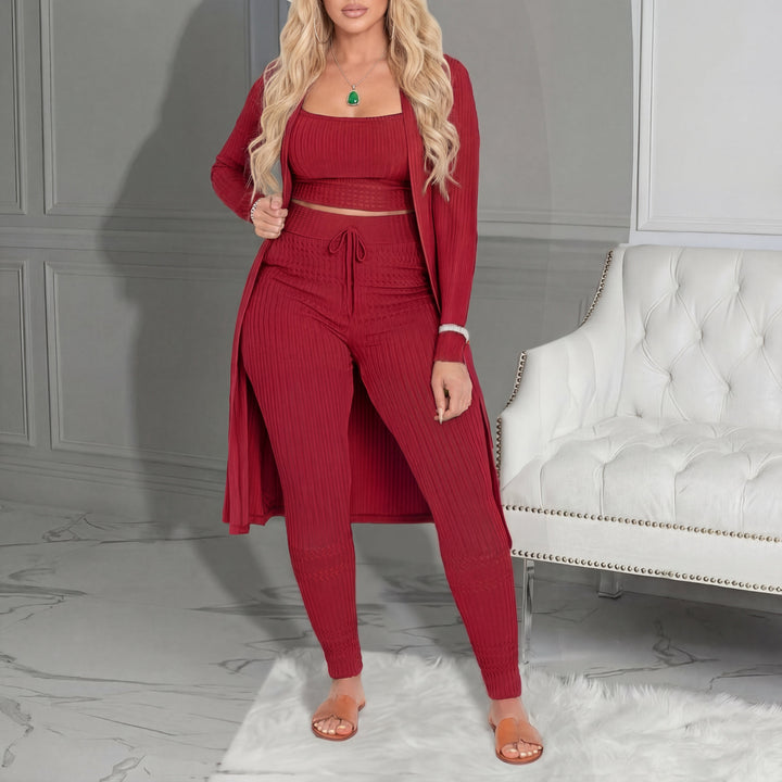 AMARIE™ - Cozy Three Piece Cardigan & Leggings Co-Ord Set