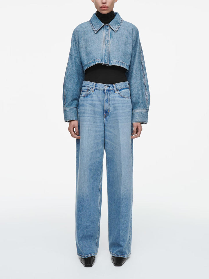 Oversized Cropped Denim Jacket