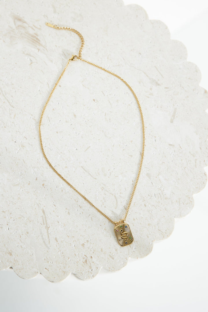 18k Gold Plated Snake Shine Necklace Gold