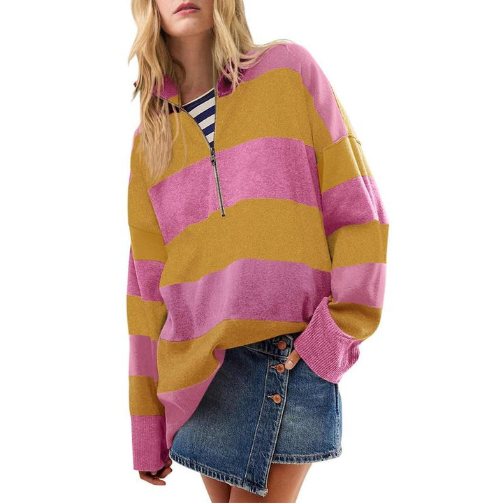AUTUMN™ - Stylish Oversized Turtleneck Sweater with Half Zipper Detail