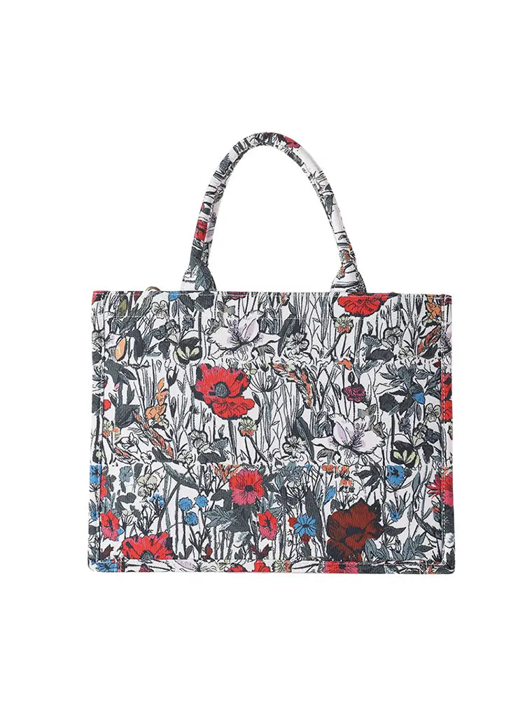 New Creative Canvas Tote Bag with Chinese-Inspired Print