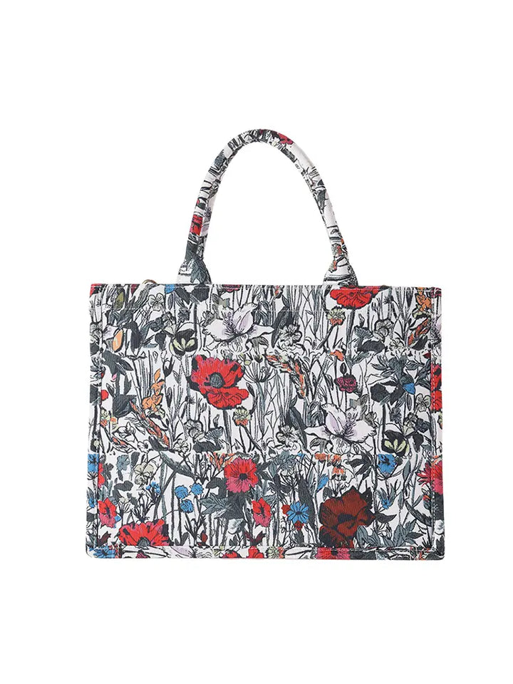 New Creative Canvas Tote Bag with Chinese-Inspired Print