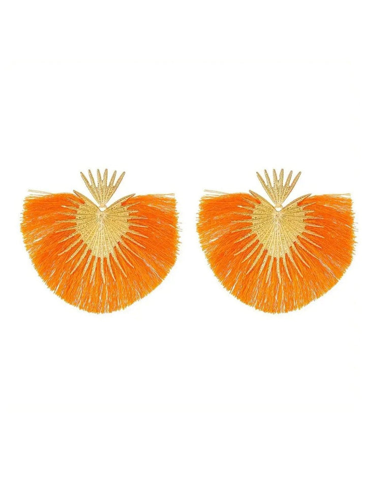 Fan-shaped Tassel Earrings