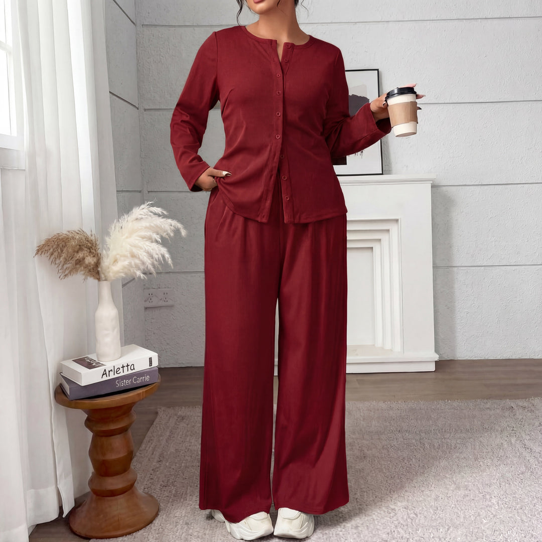 FREDA™ - Elegant Plus-Size Knitted Two-Piece Set