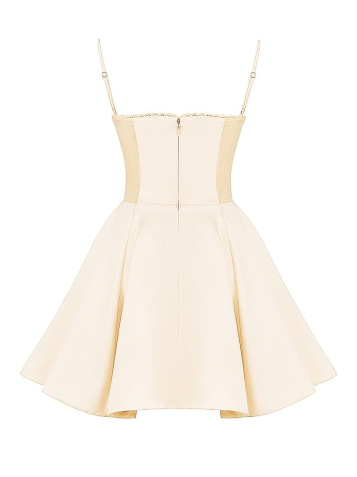 Vintage Cream Tulle Mini Dress